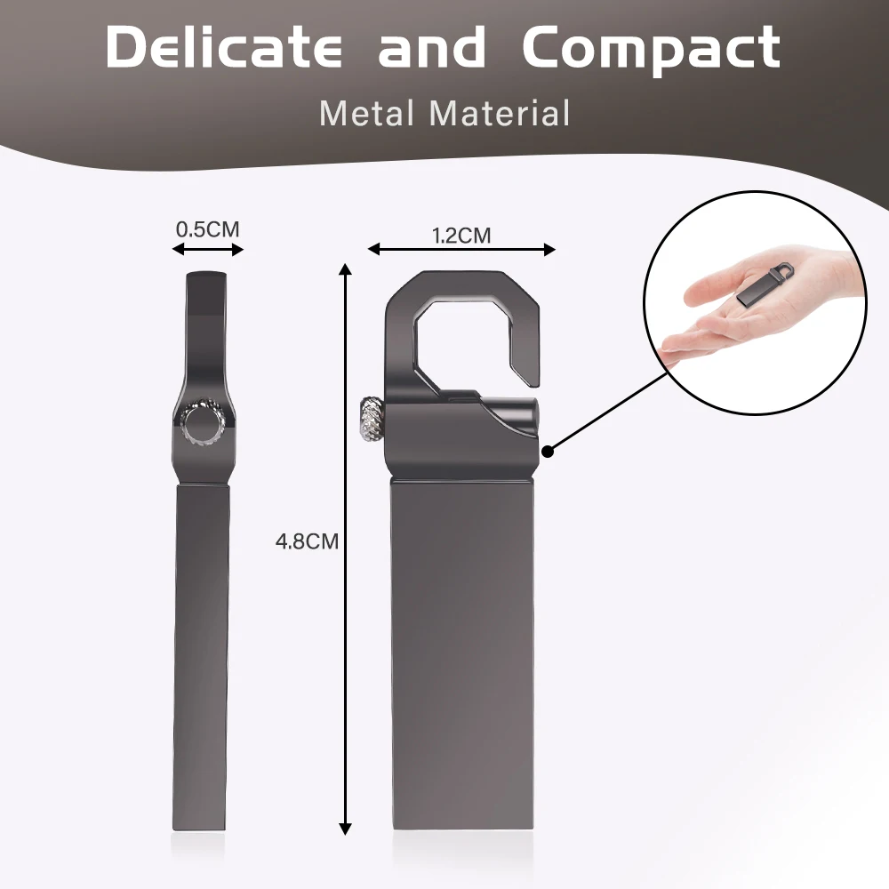 High Speed USB 2.0 Flash Drives 64GB Metal Mini Carabiner Model Pen Drive 32GB 16GB Business Gift U Disk for Laptop USB Stick