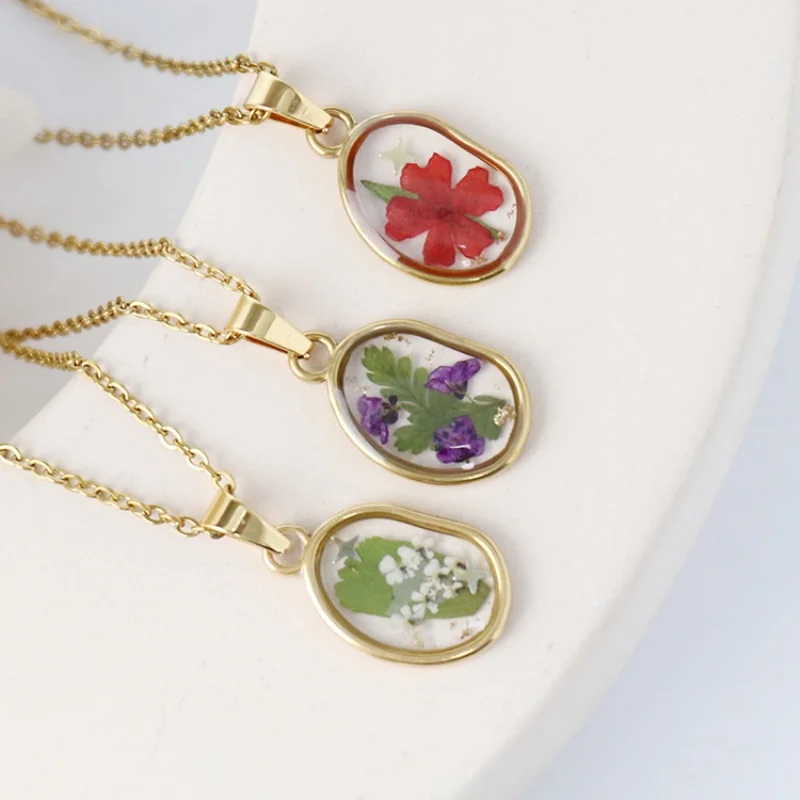 Stainless Steel Eternal Flower Pendant Necklace For Women Irregular Geometric Clavicle Chain Wedding Party Jewelry Gift 2025 New
