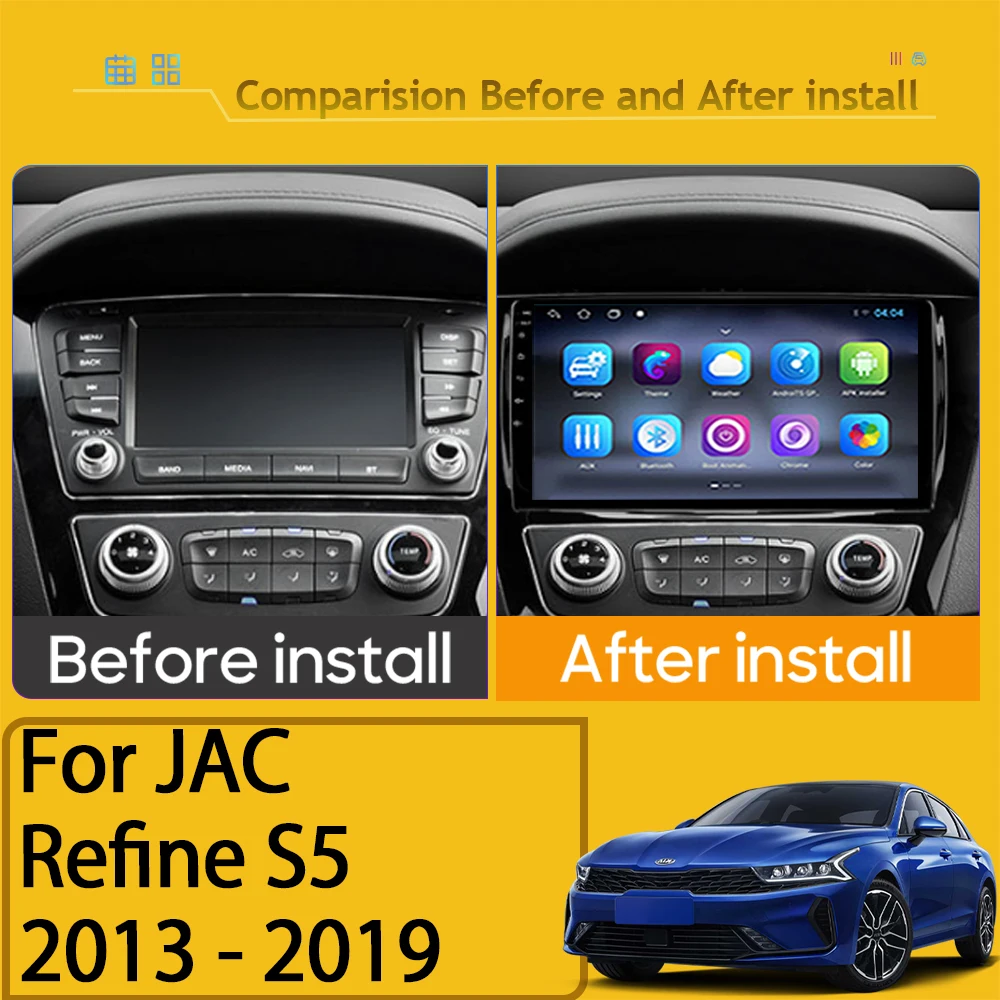 Navigation Android For JAC Refine S5 2013 - 2019 Player Head Unit Auto Radio TouchScreen Stereo Multimedia Dash Cam WIFI BT 5G