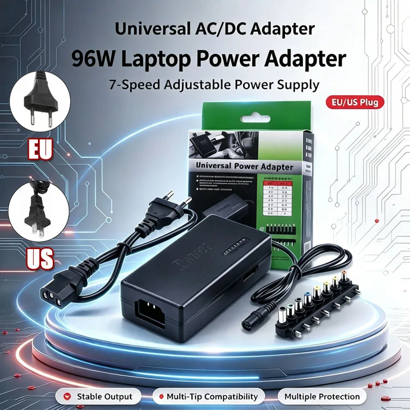 96W Universal AC Laptop Power Adapter 12V 15V 16V 18V 19V 4.5A 20V 24V Charger Portable For Asus Acer Sony Lenovo Dell Hp MSI