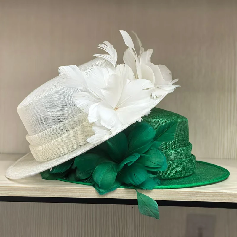 High Quality Spring Summer Fashion Linen Material Fisherman Bucket Hats Women Bow Decoration Flat Top Fedora Elegant Sun Hats