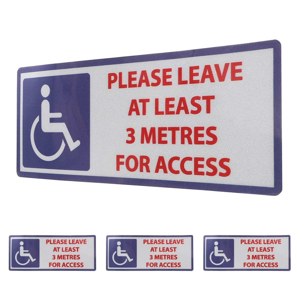 4Pcs Handicap Keep Away Warning Reflective Stickers Adhesive Safety Decals for Disabled People and Public Places