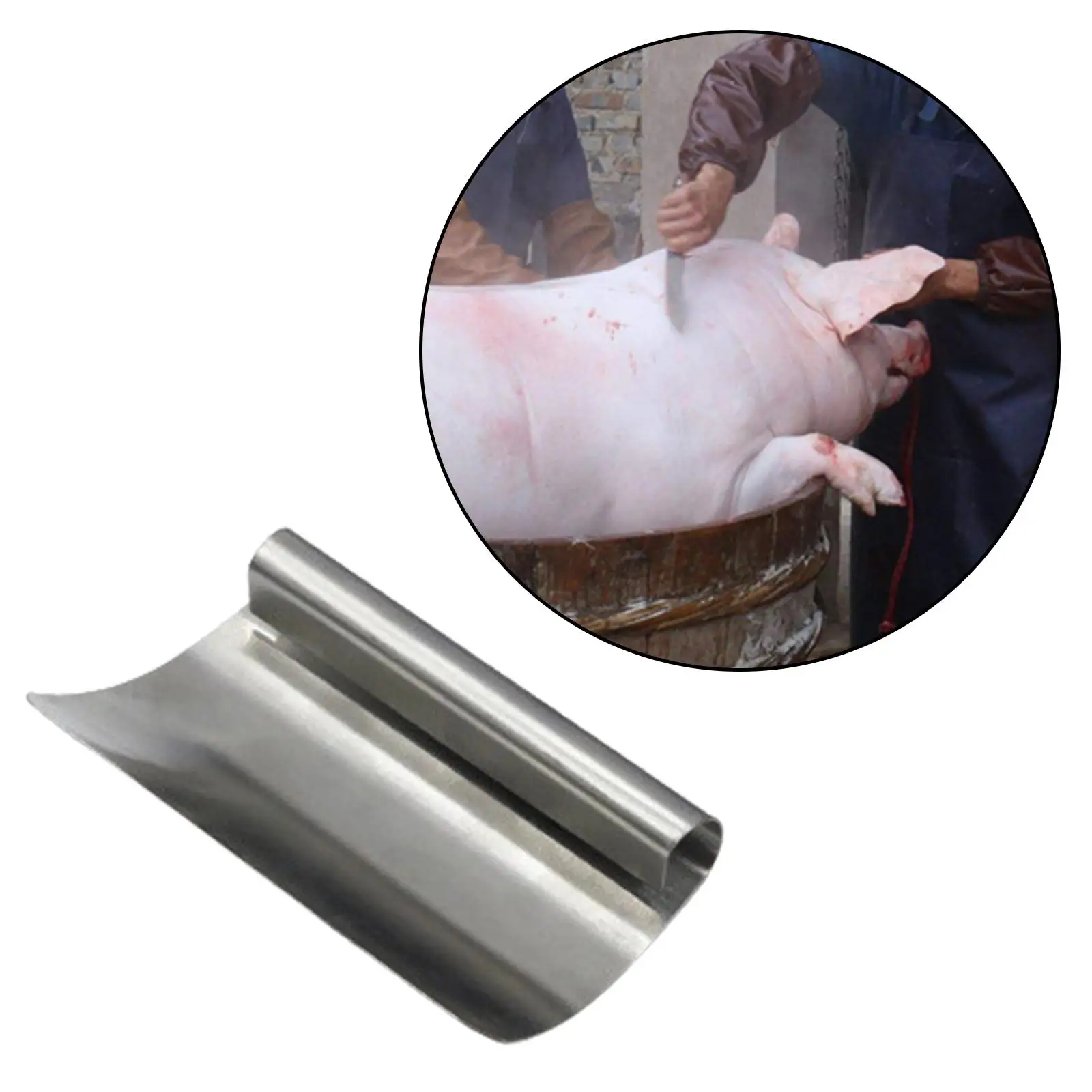 مزيل شعر الخنزير من الفولاذ المقاوم للصدأ، مقبض مريح، أداة حلاقة شعر الحيوانات، جهاز إزالة محمول للاستخدام في المزرعة والمطبخ