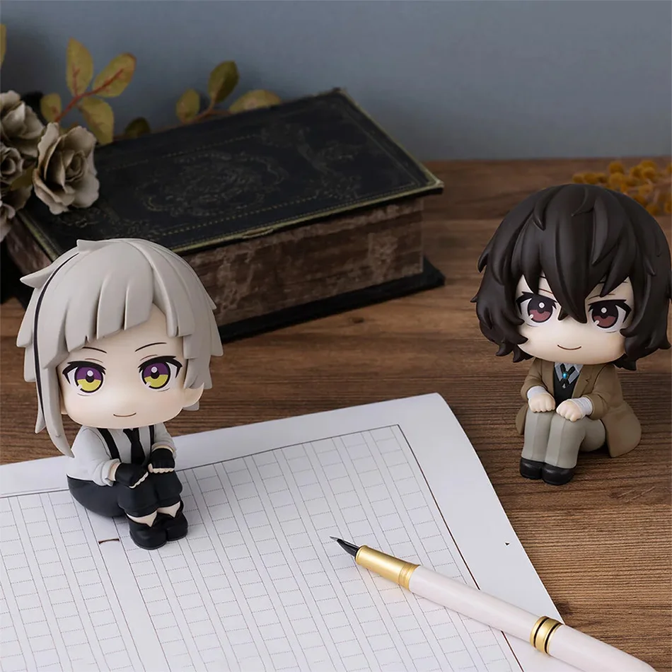 9.5cm bungou cães vadios anime figura q-versão dazai osamu figura de ação nakashima san estatueta pvc coleção modelo boneca brinquedos
