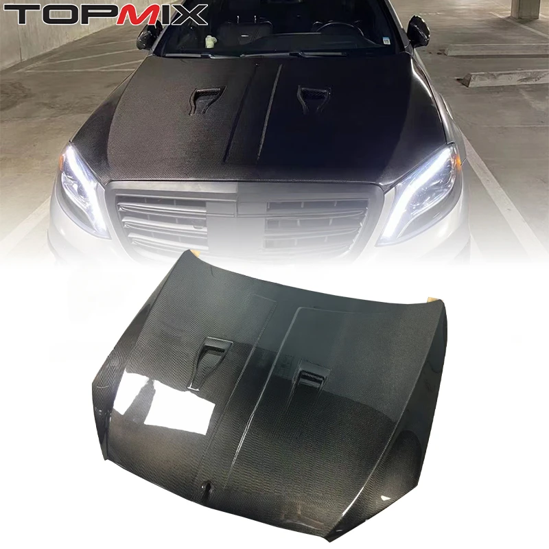 

For Mercedes-Benz S-Class W222 2013-2020 Lightweight SC-Style Vented Carbon Fiber Hood
