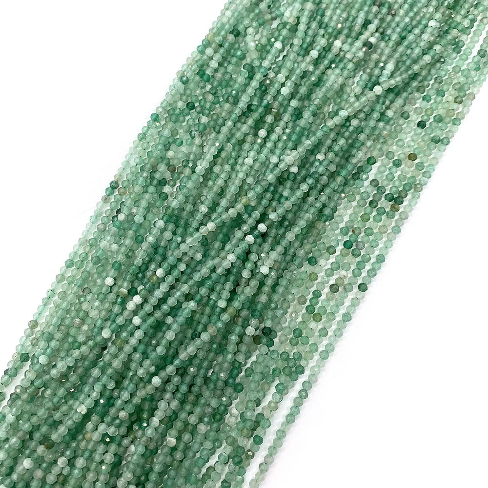 Natural Stone Green Aventurine Beads 2/3/4mm High-Quality Facet Beads for Jewelry Making DIY Necklace Bracelet Beads Accessories