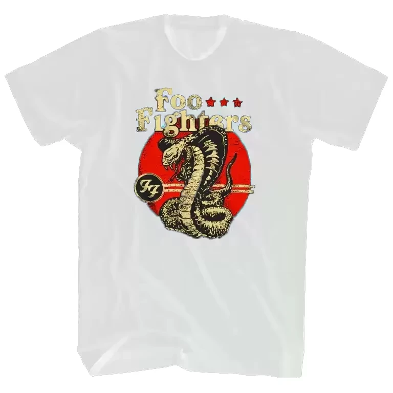 Foo Fighters Cobra T Shirt Mens Rock and Roll Music Classic Band Tee American Oversized Short-sleeved Men Women Street Top