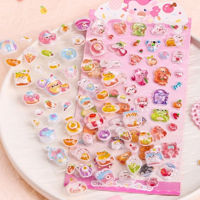 Autocollants 3D dessin animé, autocollant Animal résistant à l'eau pour boîte à stylos planificateur, livraison