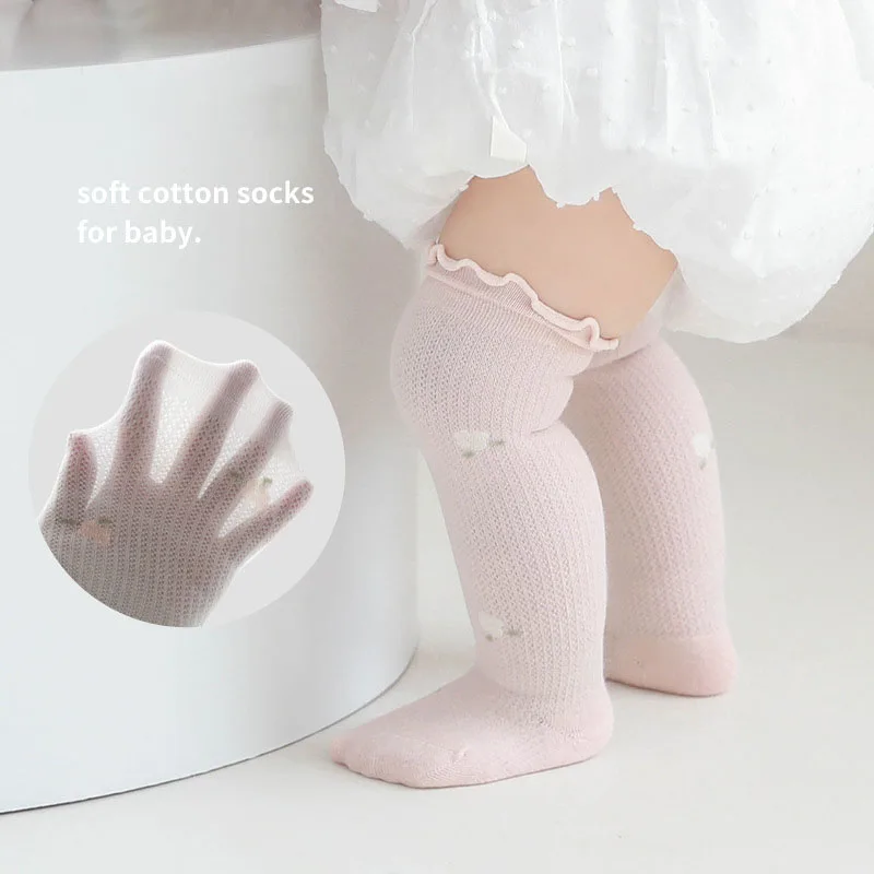 MILANCEL Korean Style Lovely Baby Socks Thin Newborn Over-Knee Long Tube Cotton Stockings