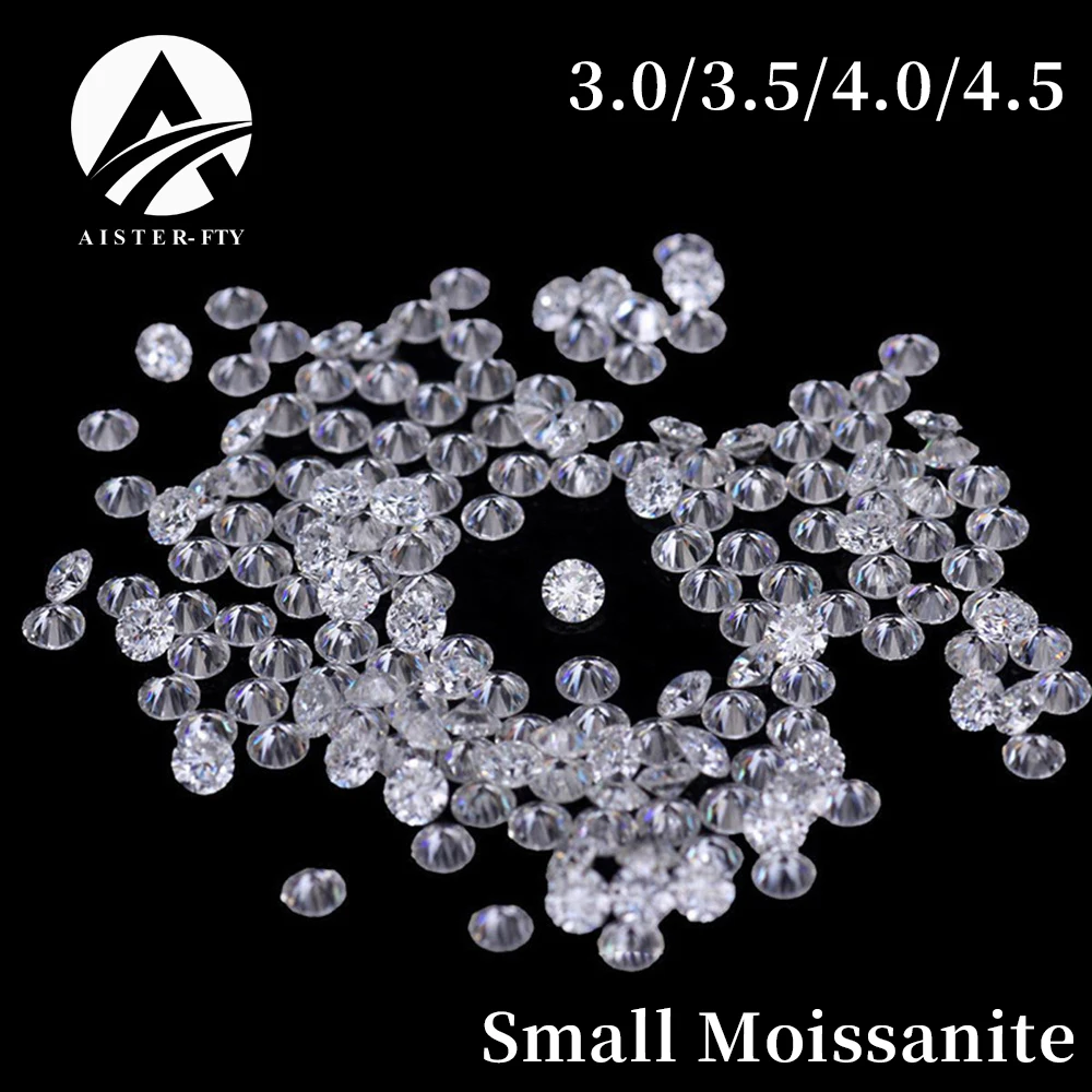 Wholesale 10 Pcs 3.0mm/3.5mm/4.0mm/4.5mm D Color VVS1 Round Cut Moissanite Loose Stones Pass Diamond Tester NO GRA Certificate