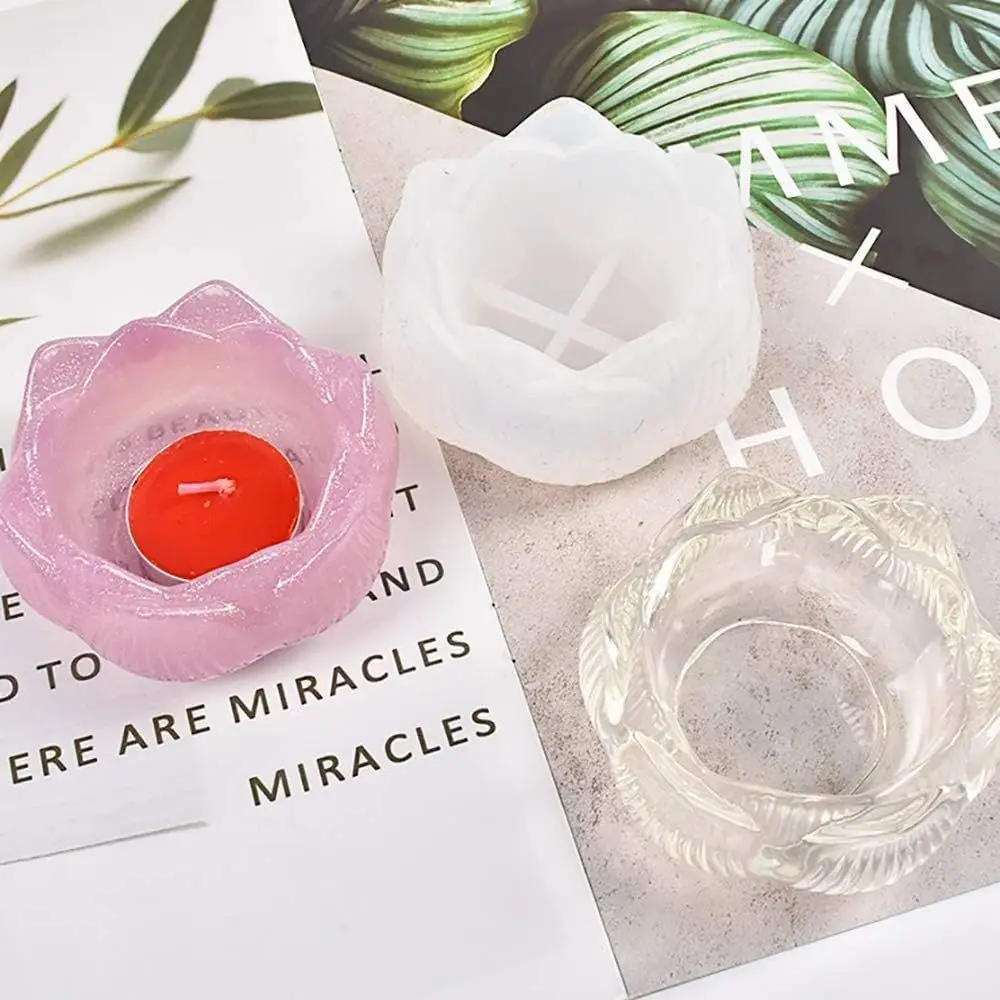 Siliconen Lotusbloem Siliconen Mal DIY Ronde Vorm Sieraden Doos Schimmel Handgemaakte 3D Design Kaars Pot Schimmel Woondecoratie