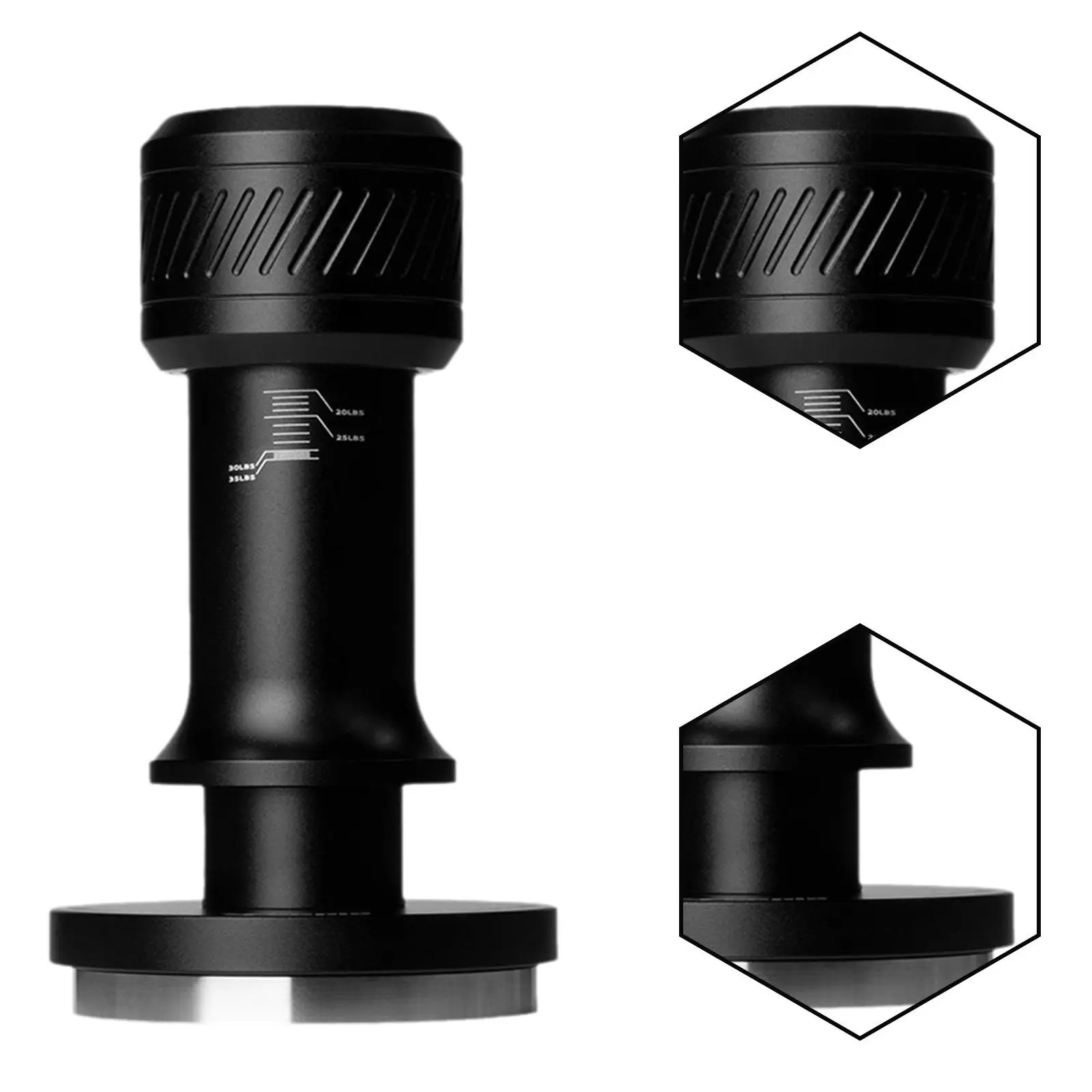Nivelador portátil de base plana y roscada para manipulación de café, universal, 20-35 libras