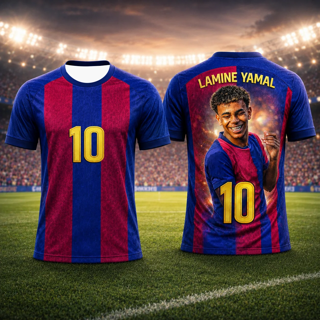 Lamine Yamal 2026 New Season Fan Football Jersey for Kids 3D Printed Commemorative Design Quick Dry Breathable Sports T Shirt