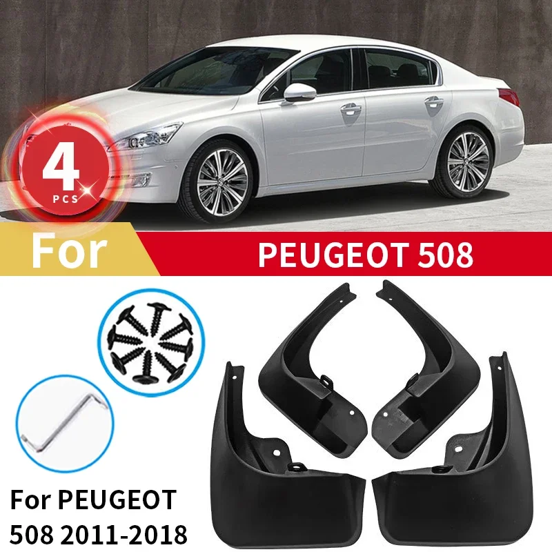 

For Peugeot 508 Mud Flaps 2019 2020-2021 2010-2018 Mudflaps Splash Guards Front Rear Fender Mud Guard Car Accessories 4pcs