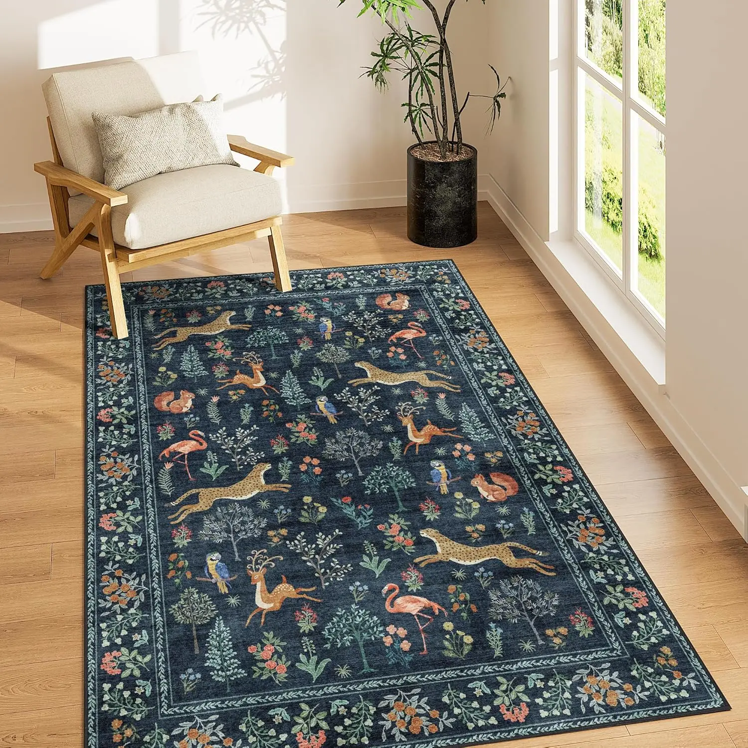 VIKAMA Christmas Rug Warm Insulated Stain Resistant Soft Non Slip for Living Room Bedroom Bedside Festive Home Decor 2025