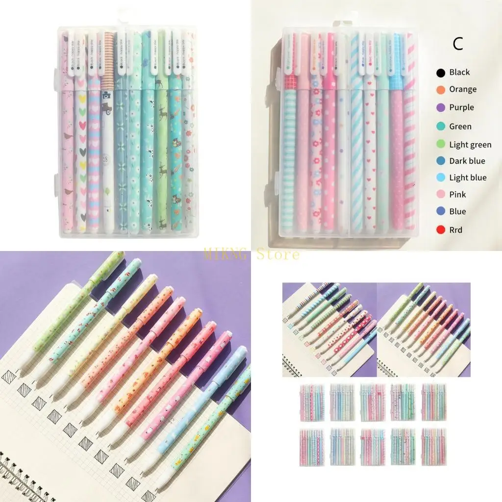 10 Pcs Colorful Gel Pen Sets 0.5mm Fine Point Quick-drying Scrapbook Dedicated best sale