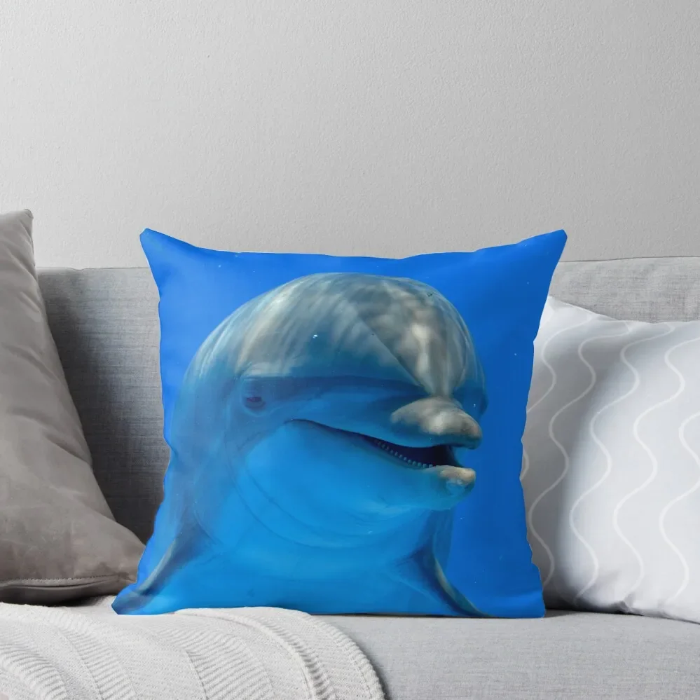 

Smiling Happy Dolphin Throw Pillow Pillow Cover Pillows Aesthetic Sofa Cushions Cover Luxury Pillow Cover