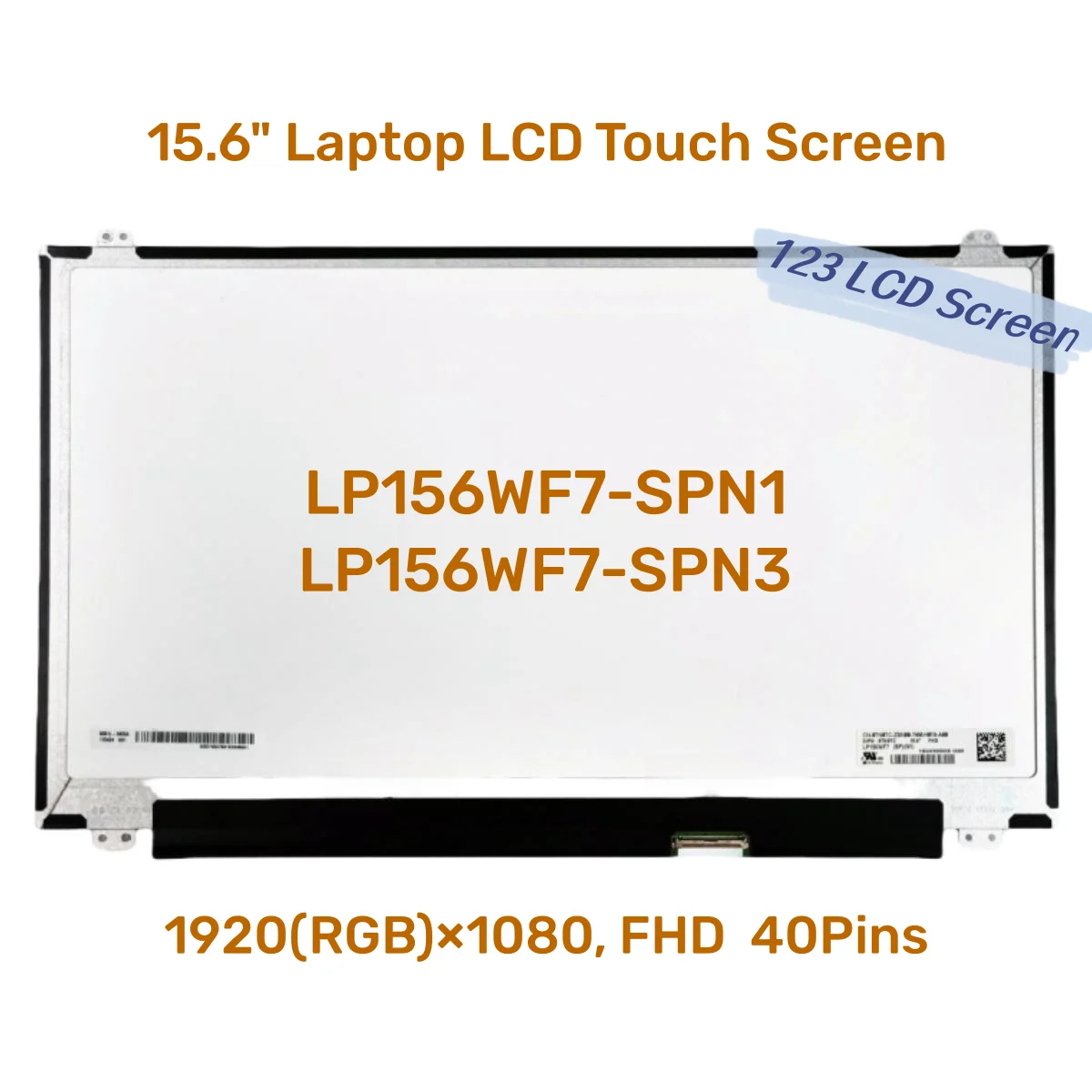 

15.6" Laptop LCD Touch Screen LP156WF7-SPN1 Fit LP156WF7-SPN3 FHD 1920x1080 IPS Display Matrix Panel EDP 40pins