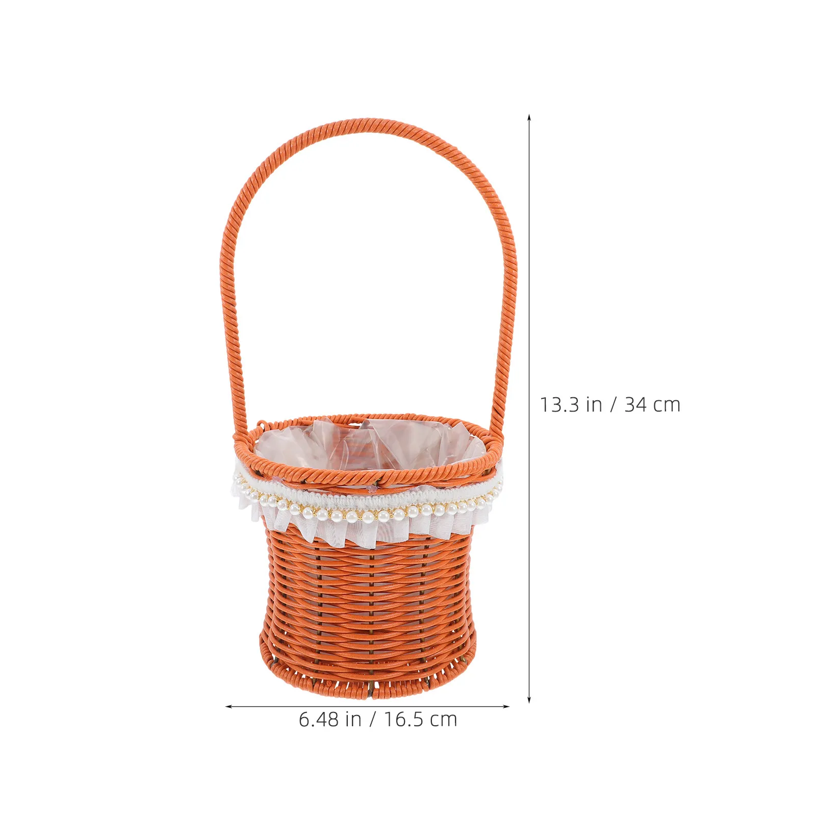 Handwoven PP Rattan Flower Basket for Wedding, Picnic, Garden, Succulent Display & Easter Decor