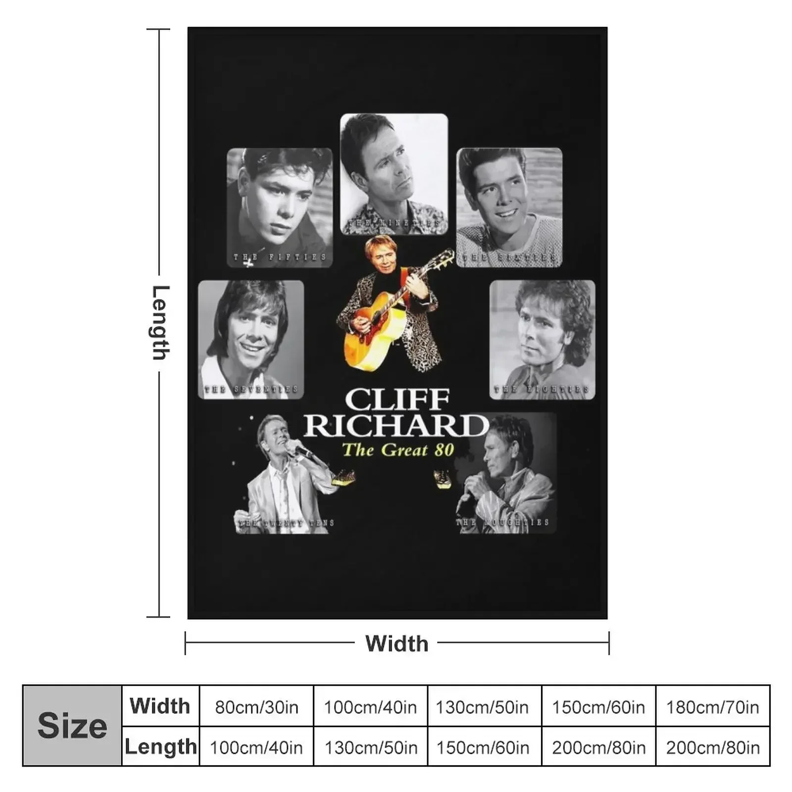 Best Clear Design of American Legend Singer SongwriterActor Cliff Richard Throw Blanket Furry Hairy Blankets