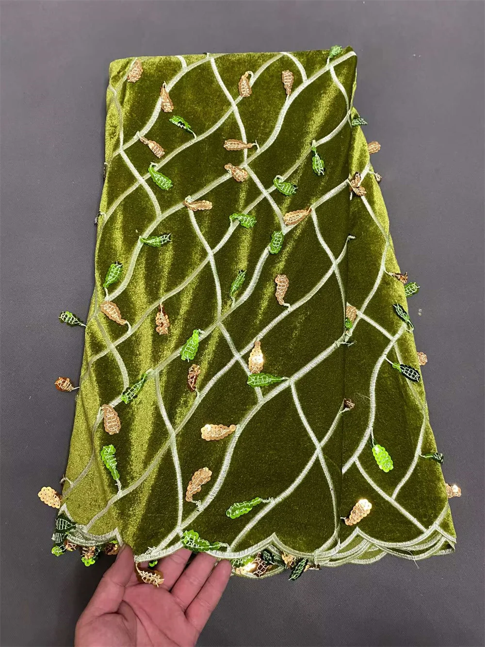 

Tolex Fashion Green Nigerian Velvet Lace Net High-Quality Fabric for Women's Wedding Dresses African Nigerian Style Hm13-1 2025