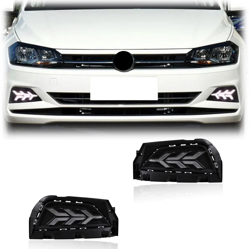 

Gobison Driving Fog Lamp With Turn Signal Light Daytime Running Light for Volkswagen VW POLO Plus Fog Light
