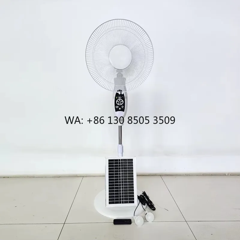 

HELIOS High Quality 16-Inch Electric Stand Fan AC/DC Solar Powered 25W Lithium Battery 10-12 Hours Runtime for Household Outdoor