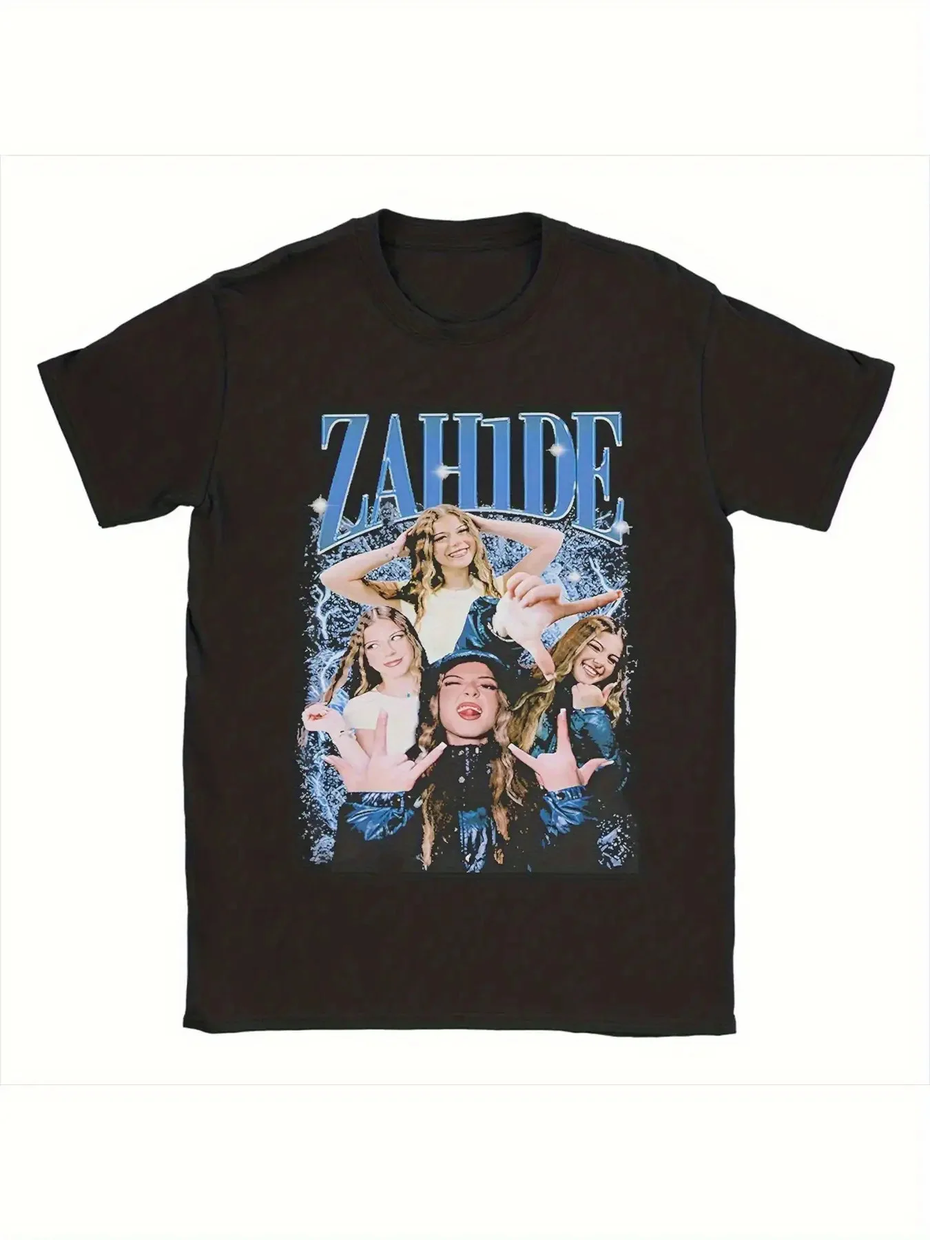 Allseason Apparel Retro Zahide Bootleg Merch T-Shirt Bold Zahide Lettering Zehra Portrait Print Collectibe children Music Merch
