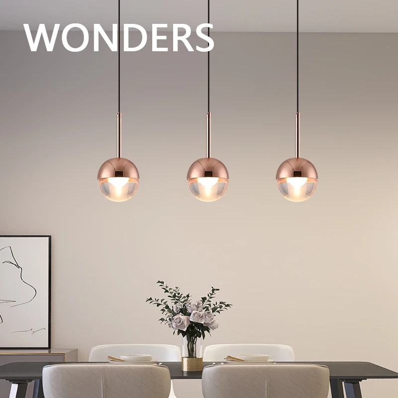 Nordic Pendant Lamp LED Glass Ball Art Pendant Lights Modern Bedroom Bedside Chandelier Fashion Single Head Home Decors Lustre