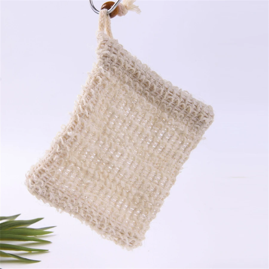 hot sale Natural Sisal Soap Bag Exfoliating Soap Saver Pouch Holder