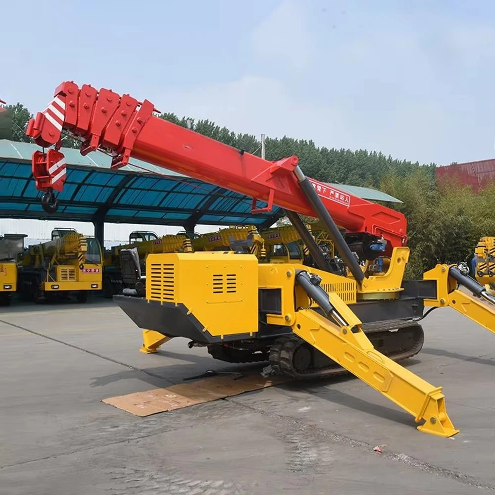 High Quality Tracked Crawler Spider Crane 3 Ton Lifting Height 10m Articulating Arm Engine Hydraulic Motor Drive 360 Degree