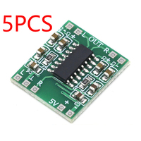 5PCS PAM8403 Super mini digital amplifier board 2 * 3W Class D digital amplifier board efficient 2.5 to 5V USB power supply