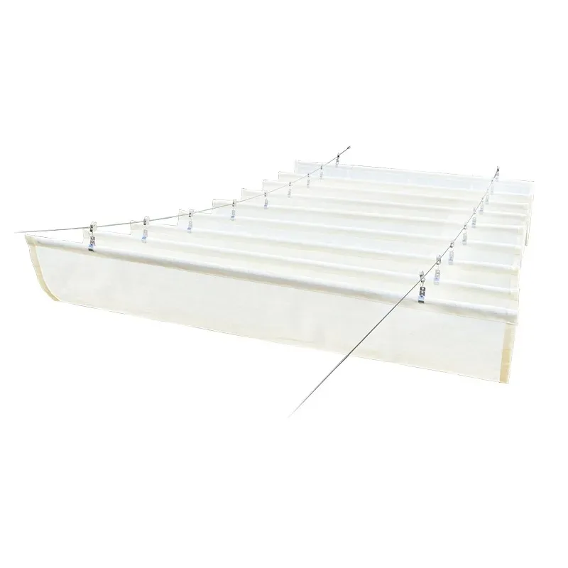 

Courtyard sun room telescopic wave canopy heat insulation cooling mobile sun protection awning