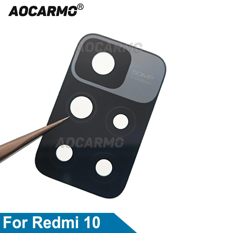 Aocarmo Rear Back Camera Lens For Redmi 10 Repair Replacement Part