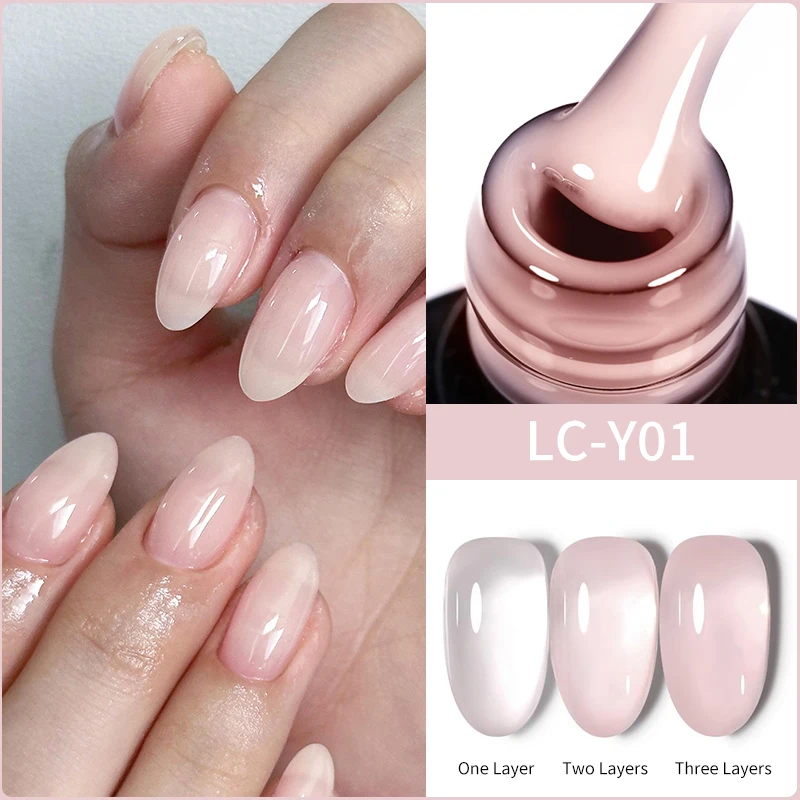 LILYCUTE 7ML Jelly Milky White Nude Gel Nail Polish Translucent Color Gel Manicure Semi Permanent Soak Off Nail Art Gel Varnish