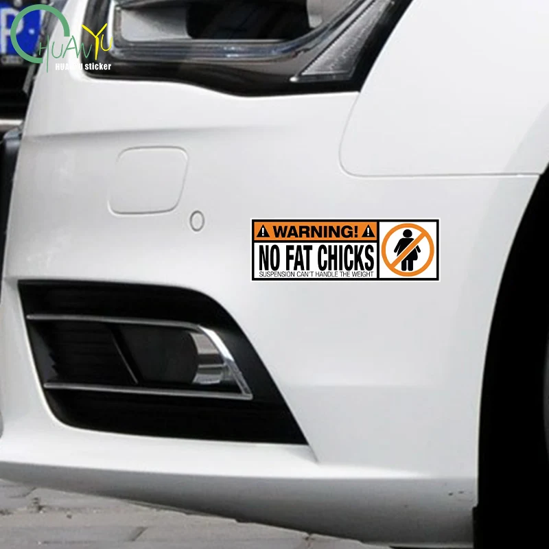 Funny PVC Decal WARNING No Fat Chicks  Decal  Waterproof Prevent Bask In Car Stickers - view 3