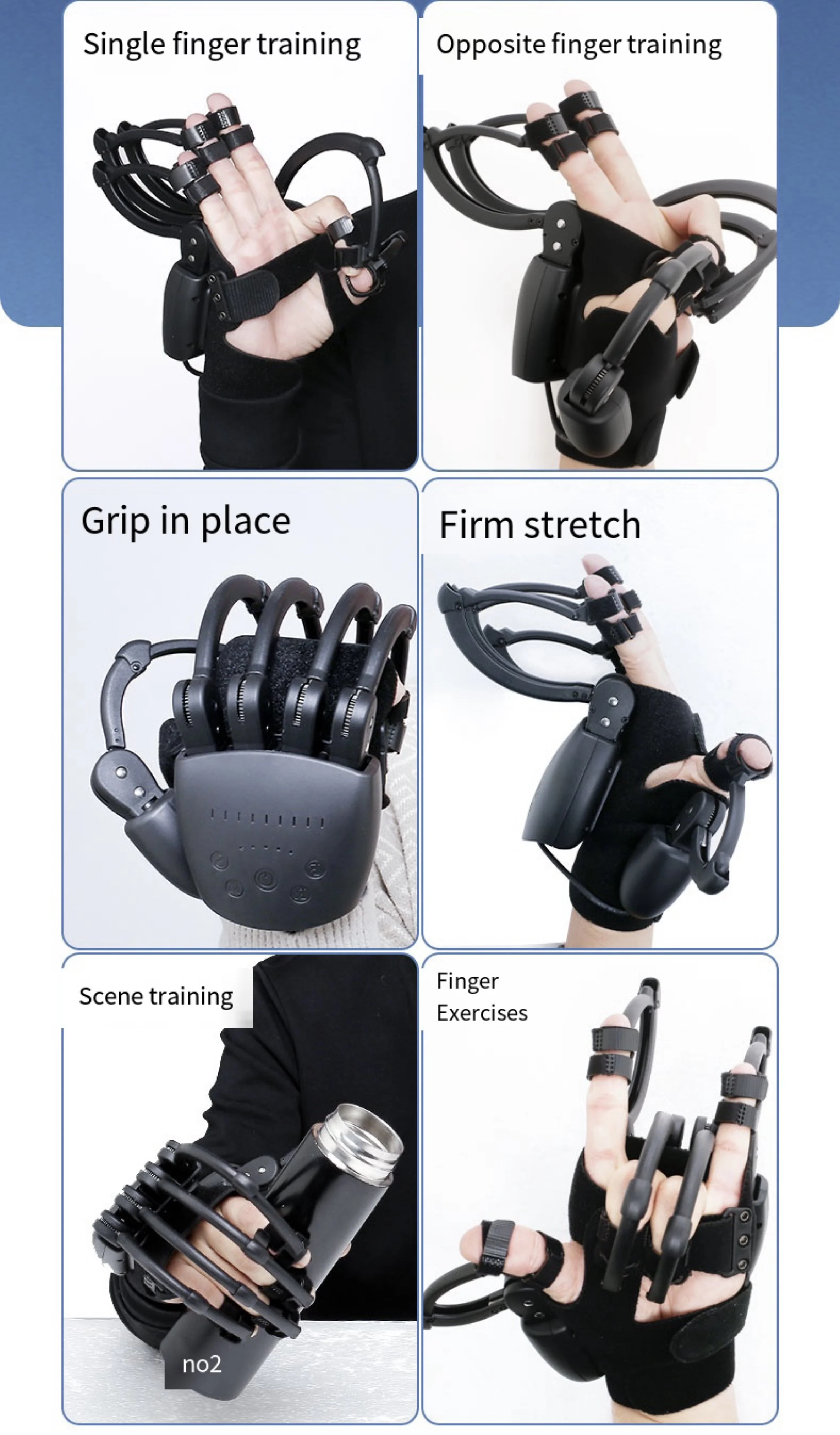 Super Strong Mechanical Power ปลอดภัยและ Powe ul Stroke Hemiplegia Robot Rehabilitation Gloves