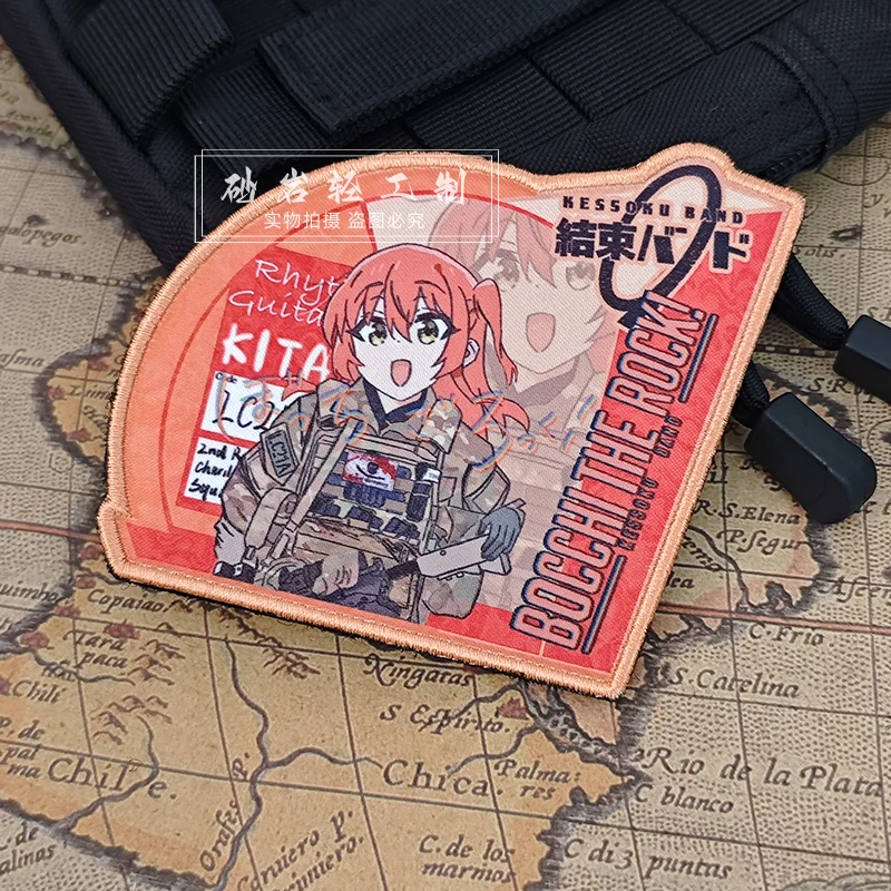 BOCCHI THE ROCK! Kita Ikuyo Military Morale Anime Hook&Loop Patches for Clothing Tactical Badges on Backpack Sticker