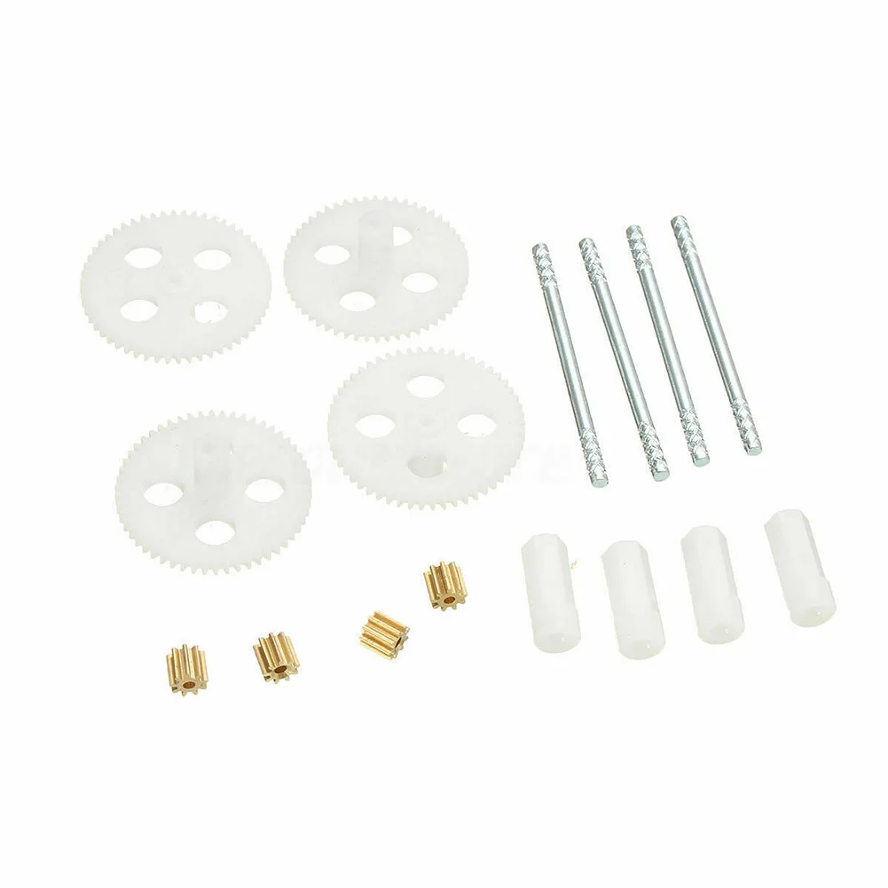 مجموعة تروس مع محرك نحاسي لـ Syma X5C X5SC X5SW M68 RC كوادكوبتر بلاستيك ومواد نحاسية 4 تروس وتروس محرك متضمنة