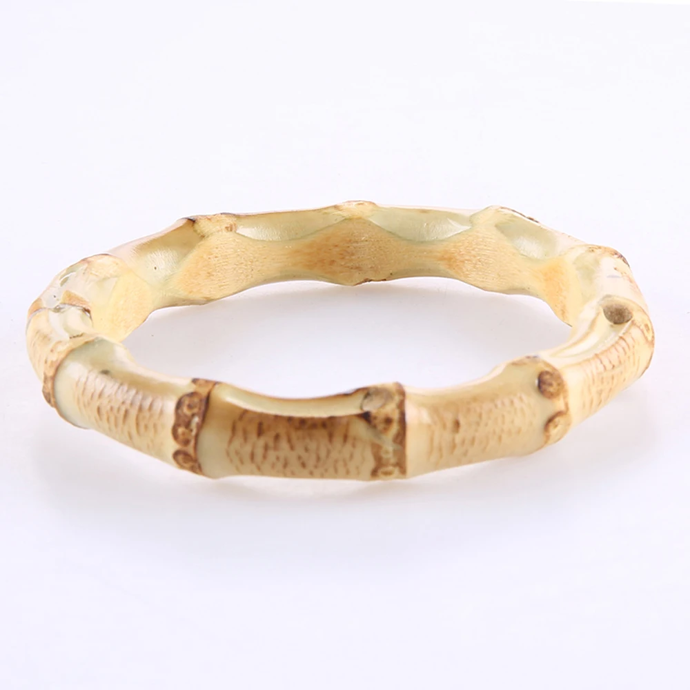 Nilerun Novelty Romantic Unisex Unique Handmade Wood Rattan Thick Natural Bamboo Root Bracelet Bangle for Couples Women and Men