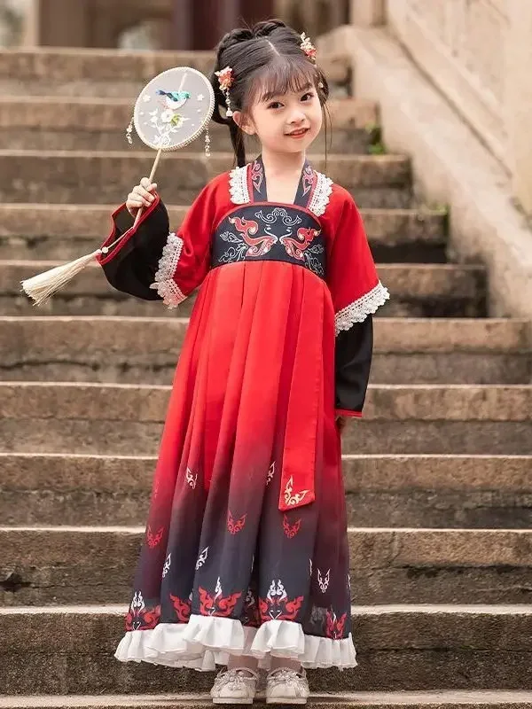 Perfprmace Hanfu Boys' Autumn New  Ancient Clothing Girls' Tang Suits Chinese Style Costume Cosplay Costume