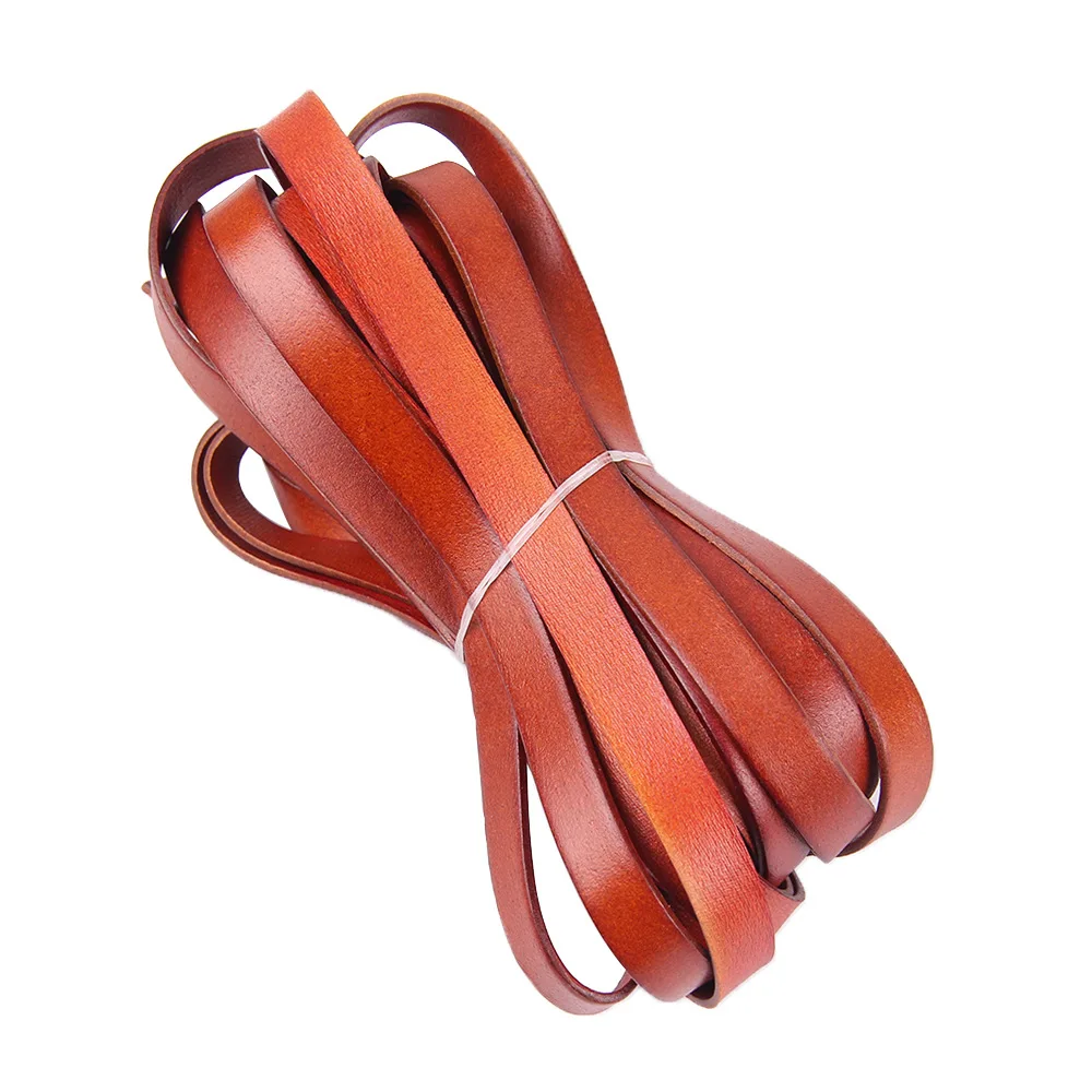 2M 3-10mm Cowhide Leather Flat Cord Rope for DIY Jewelry Findings Bracelet Making Components Leather String Craft Material image 6