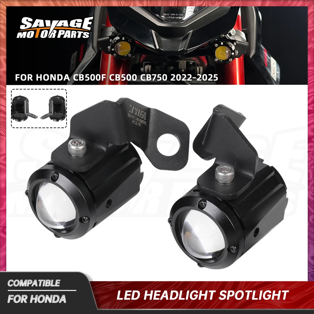 CB500F Headlight Spotlight Mount Bracket Kit For Honda CB 500 750 Hornet 2022-2025 Fog Light Auxiliary Lamp Bumper Clamps Holder