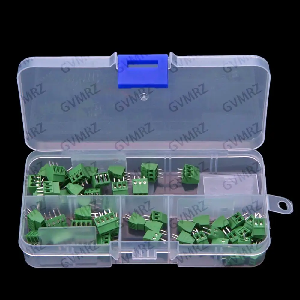 50PCS 2PIN 3PIN 4PIN  DG308 KF128 terminal blocks 2.54mm pitch PCB screw type kit  2P 3P 4P