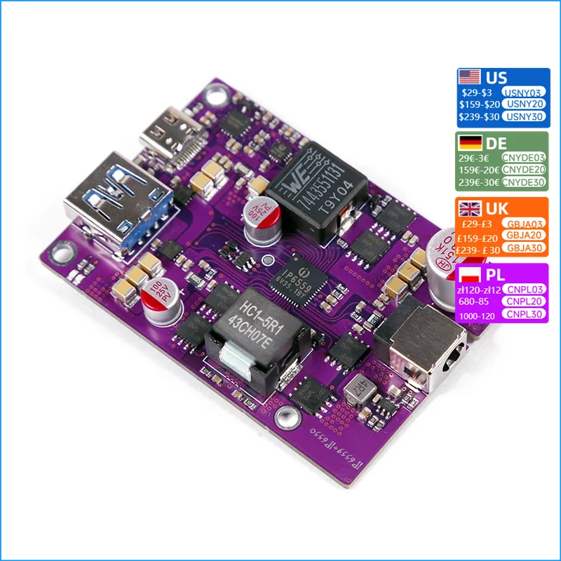 Nvarcher Upgraded version 200w IP6559+IP6550 dual-module buck-boost fast charging module high-power pd2.0 3.0