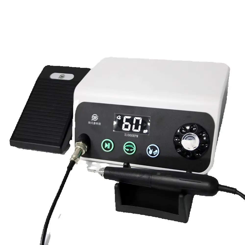 NEW STRONG Dental Lab Micromotor 60000RPM Brushless Micro Motor with Speed Adjustable Foot Pedal Control for Dental Lab