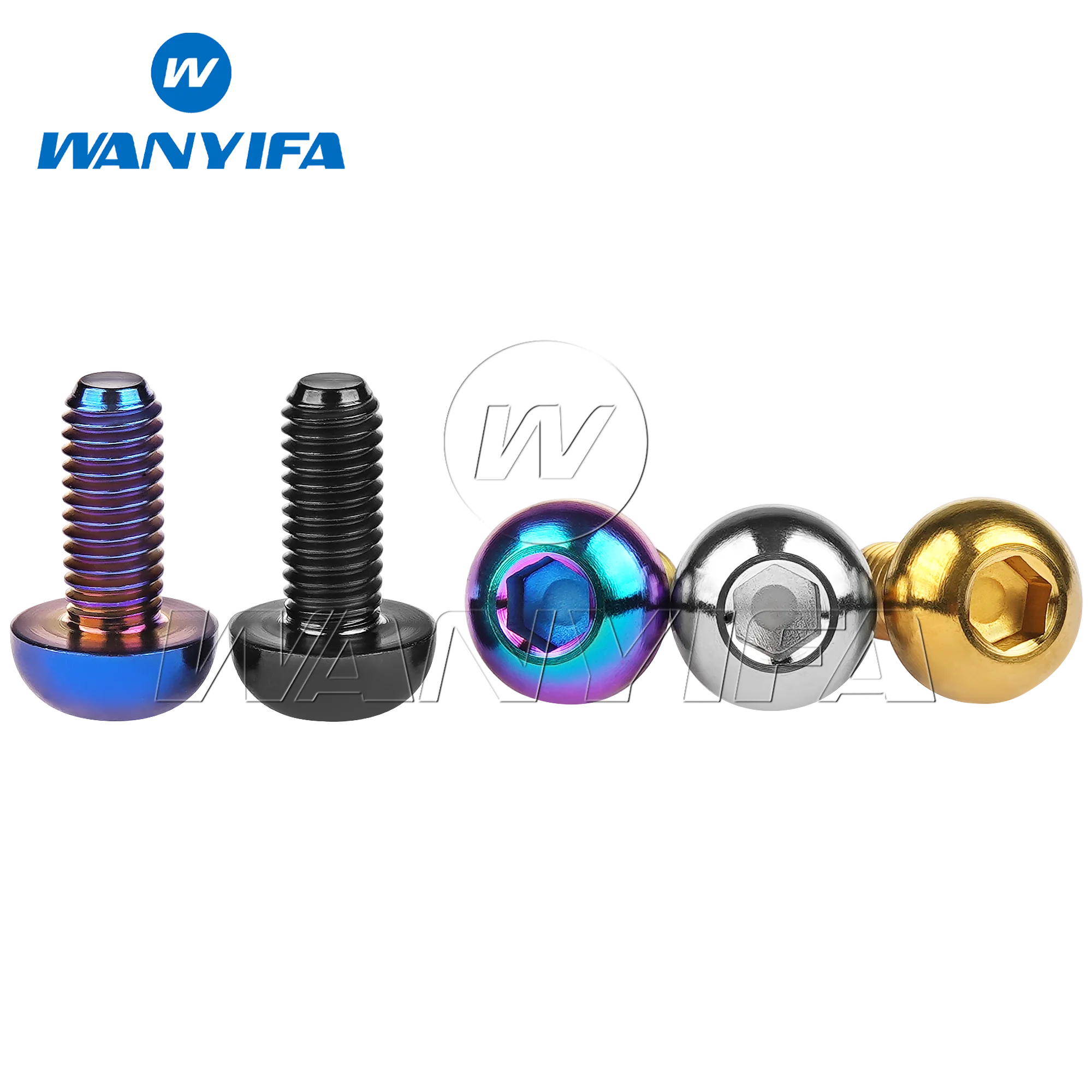 Wanyifa M5x12mm Titanium Button Head Bolts for Bicycle Water Bottle Cage Mounting   (High-Strength Bike Hardware) 4/10pcs