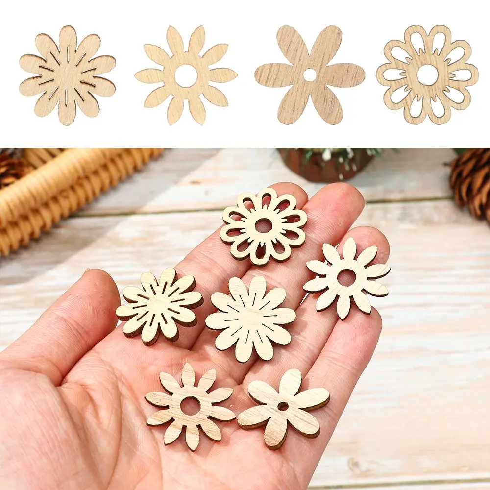 50Pcs Wooden New Year Home Xmas Tree Hanging Ornament Snowman Snowflake Gift Decor Christmas Party Decorations Cartoon Wood Chip