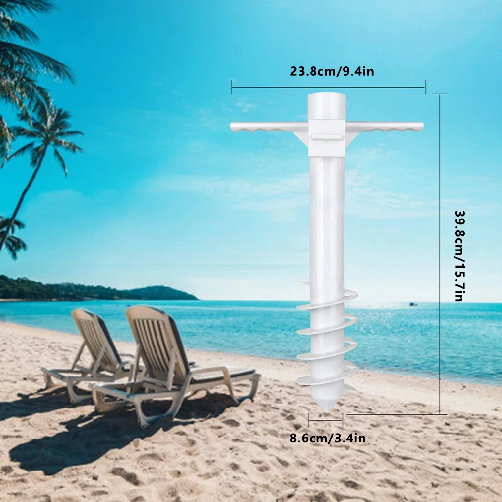 Beach Umbrella Base Spiral Outdoor Parasol Stand Portable Wind-proof Sun Umbrella Fixing Holder