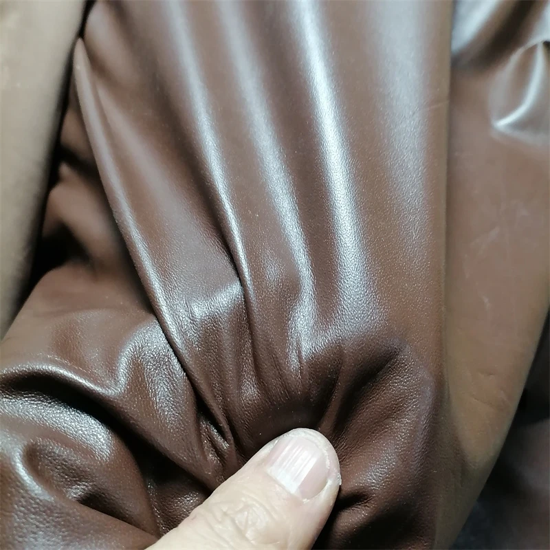 0.5/0.8mm Beige. Brown. Wine Red. Blue Sheepskin. First Layer Leather. Real Leather Fabric. DIY For Hand-Made Clothes Repair.
